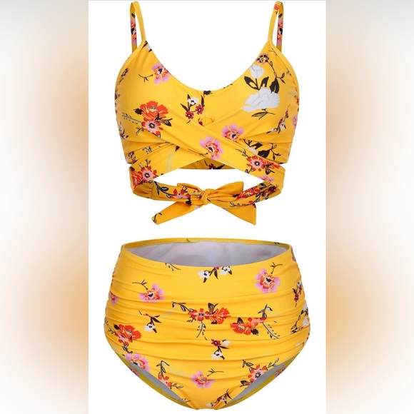 Last one 👙Women's Bikini Set - Criss Cross Bra + High Waisted , 2pc Beachwear - Picture 2 of 15